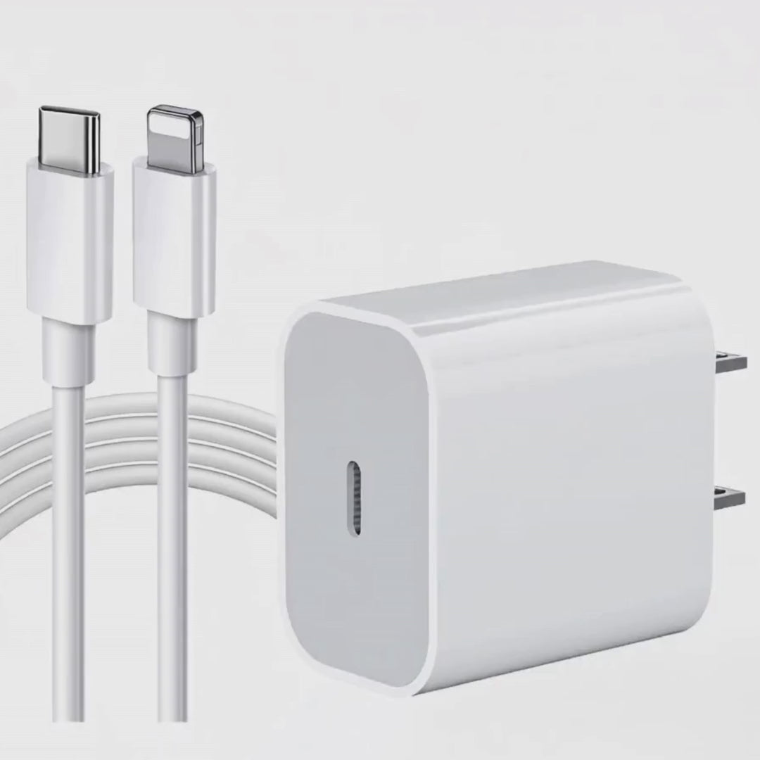 Cargador iPhone 20W Completo (Cubo + Cable Lightning)
