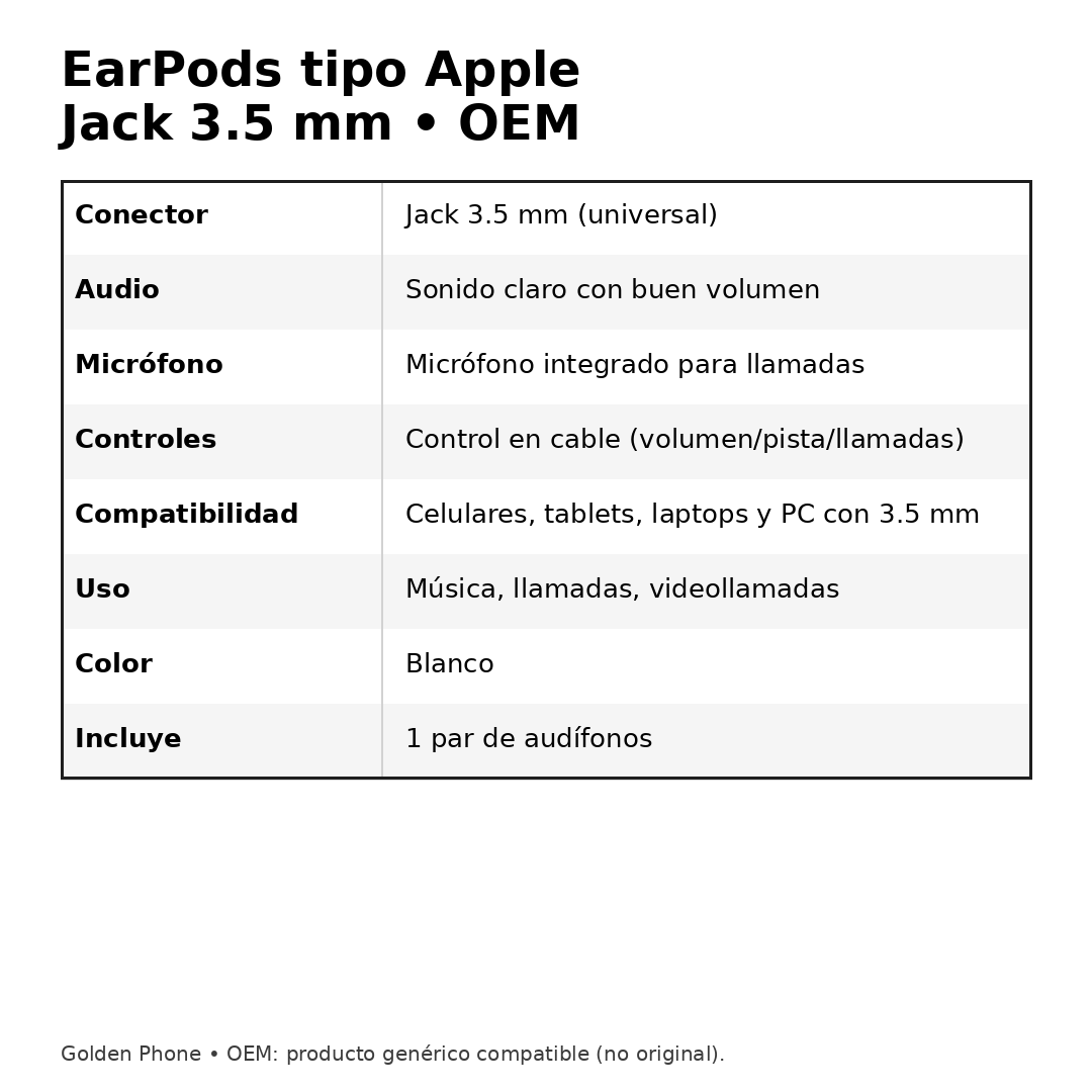 EarPods Apple con conector Jack 3.5 mm