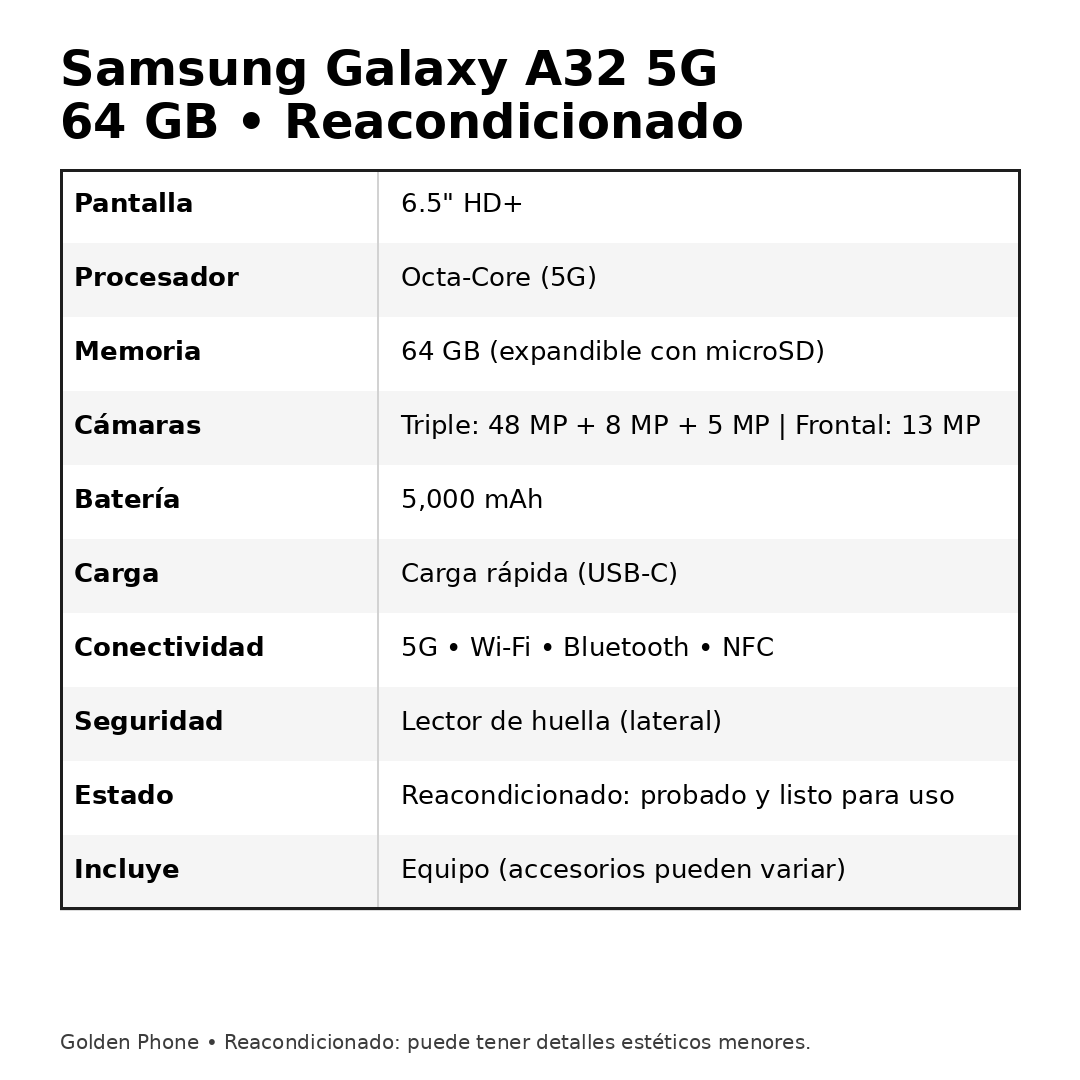 SAMSUNG A32 5G (REACONDICIONADO)